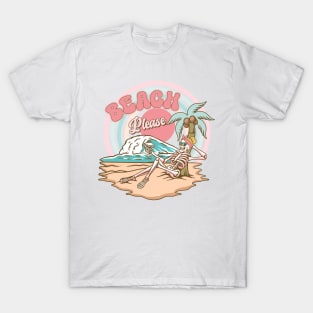 "Beach Please" Funny Skeleton T-Shirt